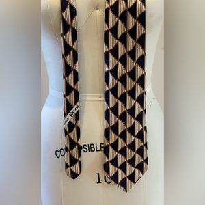 Vintage Farentino Ferre blue and beige necktie